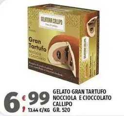 Vivo Supermercati Gelato gran tartufo nocciola e cioccolato Callipo offerta