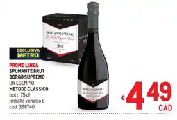 Metro Spumante brut Borgo supremo offerta