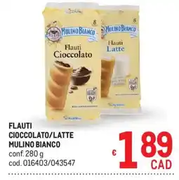 Metro Flauti Cioccolato/Latte Mulino Bianco offerta