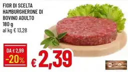 IperFamila Fior di scelta hamburgerone di bovino adulto offerta