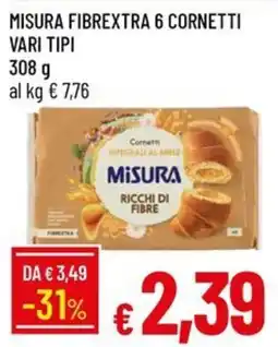 IperFamila Misura fibrextra cornetti integrali al miele offerta
