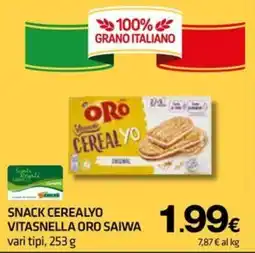 Superconti Snack Cerealyo Vitasnella Oro Saiwa offerta