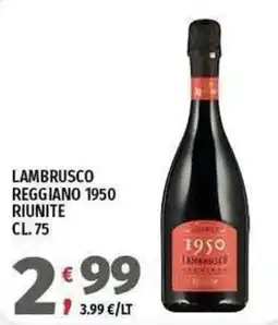 Vivo Supermercati Lambrusco Reggiano 1950 Riunite offerta