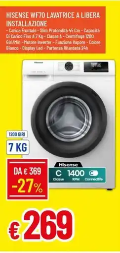 IperFamila Hisense WF70 lavatrice a libera installazione offerta