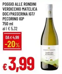 IperFamila Poggio alle rondini Verdicchio di Matelica offerta