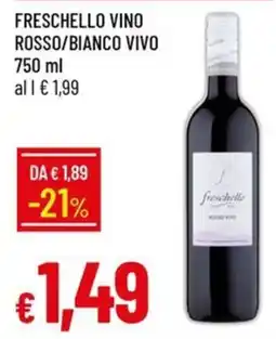 IperFamila Freschello vino rosso/bianco vivo offerta