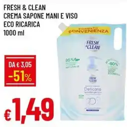 IperFamila Crema sapone mani e viso Fresh & Clean offerta