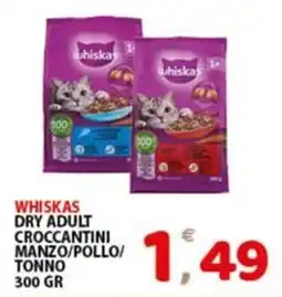 Premium Supermercati Whiskas dry adult croccantini manzo/pollo/tonno offerta