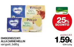 Superconti Omogeneizzati alla carne Mellin offerta