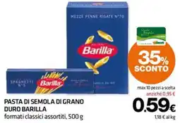 Superconti Pasta di semola di grano duro Barilla offerta