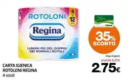 Superconti Carta igienica rotoloni Regina offerta