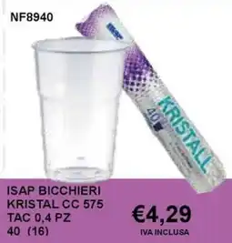 Italy Cash and Carry Isap bicchieri kristal cc 575 offerta