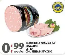 Vivo Supermercati Mortadella Massima IGP Rovagnati offerta