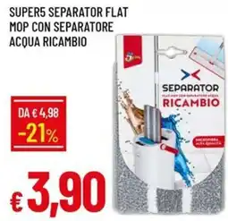IperFamila Super5 separator flat mop con separatore acqua ricambio offerta