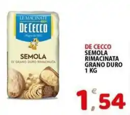 Il Centro Superstore De Cecco semola rimacinata grano duro offerta