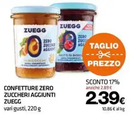 Superconti Confettura zero zuccheri aggiunti Zuegg offerta
