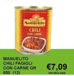 Italy Cash and Carry Manuelito chili fagioli con carne offerta