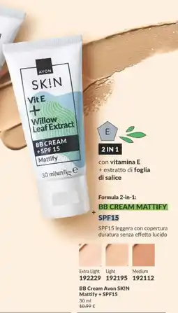 Avon Avon Skin BB Cream Mattify + SPF15 offerta