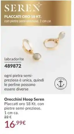 Avon Orecchini Hoop Seren offerta