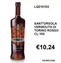 Italy Cash and Carry Sant'Orsola Vermouth di Torino Rosso offerta