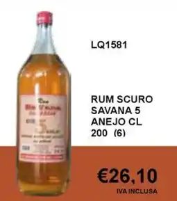 Italy Cash and Carry Rum scuro savana 5 anejo offerta