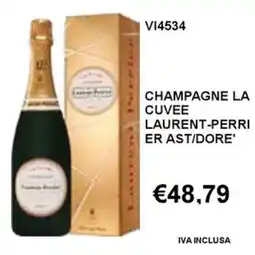 Italy Cash and Carry Champagne la cuvée Laurent-Perrier Ast/Dore' offerta