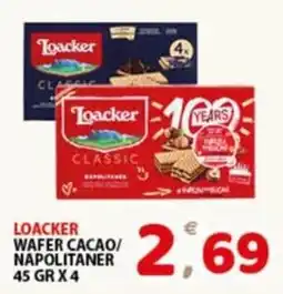 Premium Supermercati Loacker wafer cacao/napolitaner offerta