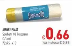 Cash & Carry Grossy Amore Plast Sacchetti NU Trasparenti offerta