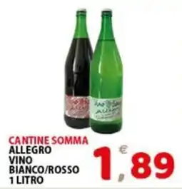 Premium Supermercati Cantine Somma Allegro vino bianco/rosso offerta