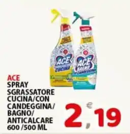 Premium Supermercati Ace spray sgrassatore cucina/con candeggina/bagno/anticalcare offerta