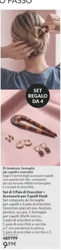 Avon Set di 3 Paia di Orecchini + Accessorio per Capelli Heidi offerta