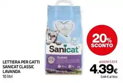 Superconti Lettiera per gatti Sanicat Classic Lavanda offerta