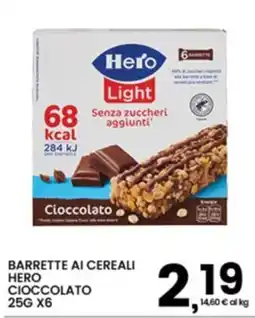Interspar Barrette ai cereali Hero Cioccolato offerta