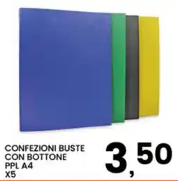 Interspar Confezioni buste con bottone PPL A4 offerta