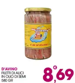 Rosa Cash Filetti di alici in olio di semi D'Avino offerta