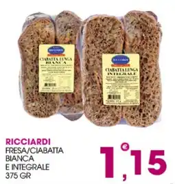 Rosa Cash Ricciardi fresa/ciabatta bianca e integrale offerta