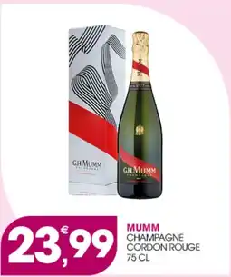 Rosa Cash Mumm Champagne Cordon Rouge offerta