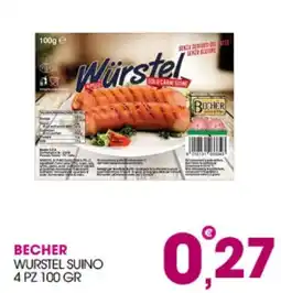Rosa Cash Becher wurstel suino offerta