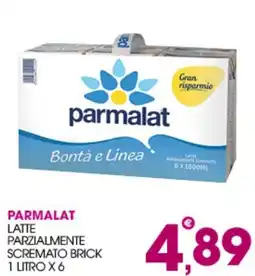 Rosa Cash Parmalat latte parzialmente scremato brick offerta