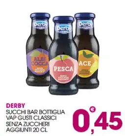 Rosa Cash Derby succhi bar bottiglia offerta