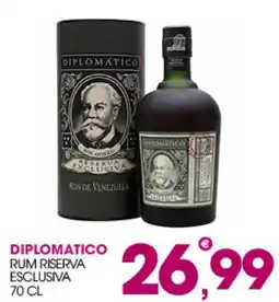 Rosa Cash Diplomatico rum riserva esclusiva offerta
