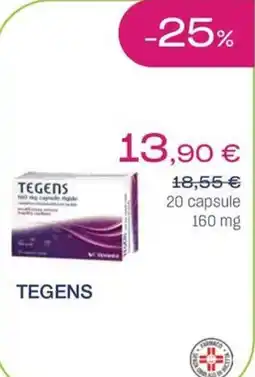 BENU Farma Tegens 160 mg capsule rigide offerta