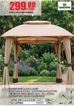 Self Gazebo Gobi 3x4xH.2,70 MT offerta