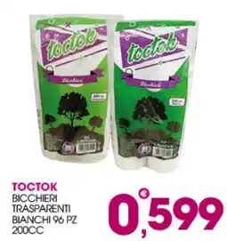 Rosa Cash Toctok bicchieri trasparenti bianchi offerta