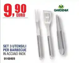 Self Set 3 utensili per barbecue in acciaio inox Gardenia offerta