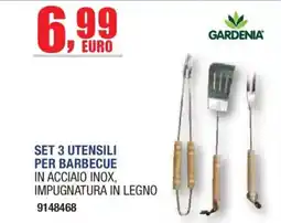 Self Set 3 utensili per barbecue Gardenia offerta