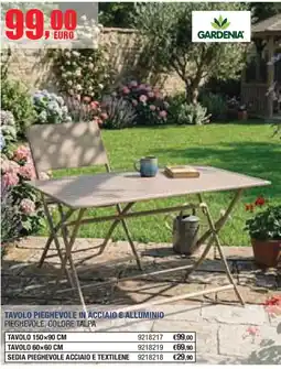 Self Tavolo pieghevole in acciaio e alluminio Gardenia offerta