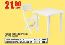 Self Tavolo in polipropilene colore bianco offerta