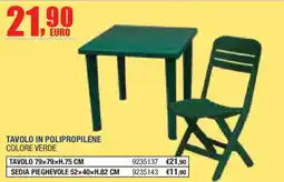 Self Tavolo in polipropilene colore verde offerta