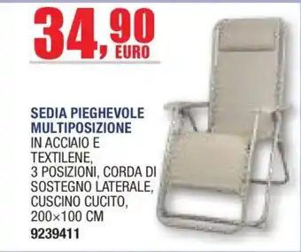 Sedia pieghevole multiposizione